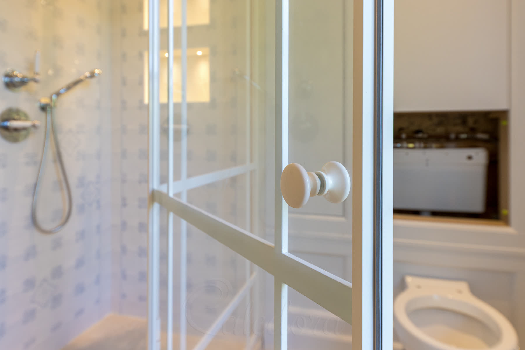 Interior view showing recessed door seals and grid bar attachment method