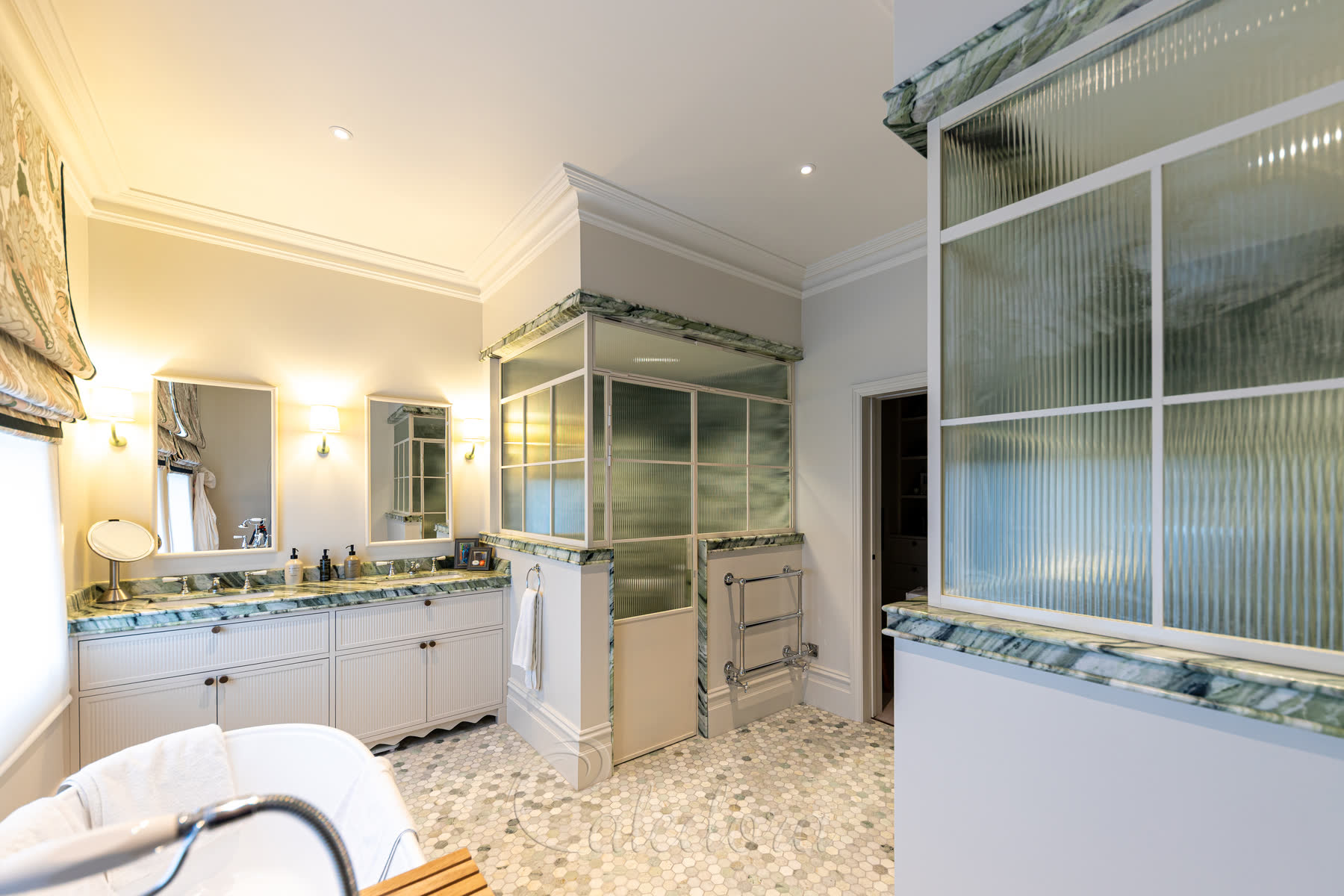 WC on left and steam shower on right