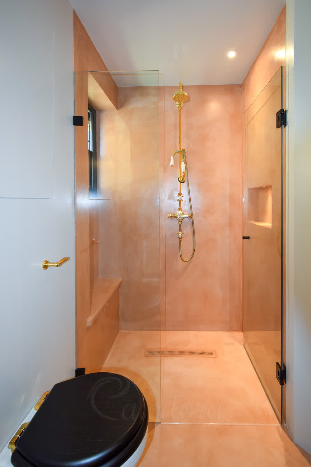 Shower door floor threshold installation system