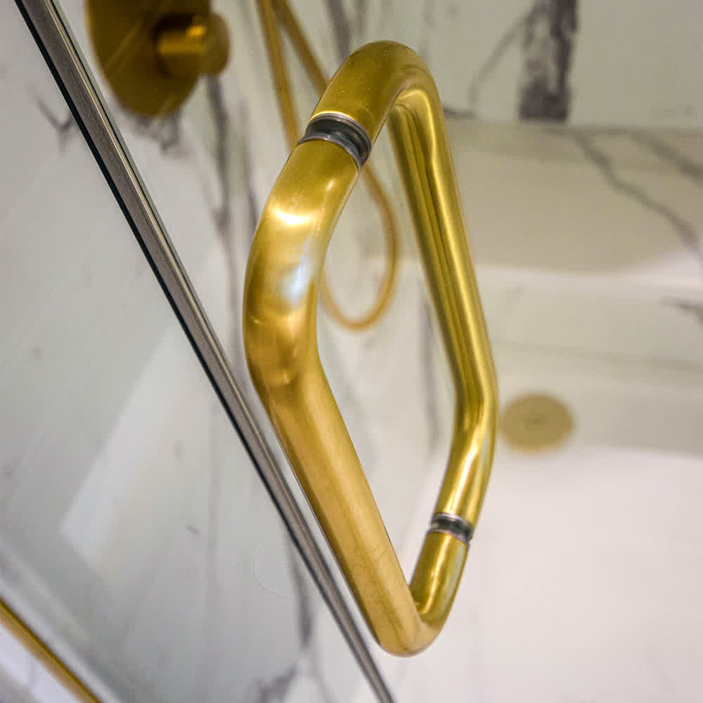 Glass shower door handle hardware options