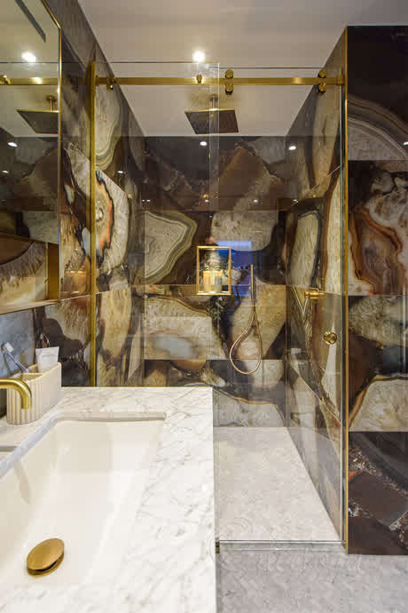 brass sliding shower enclosure