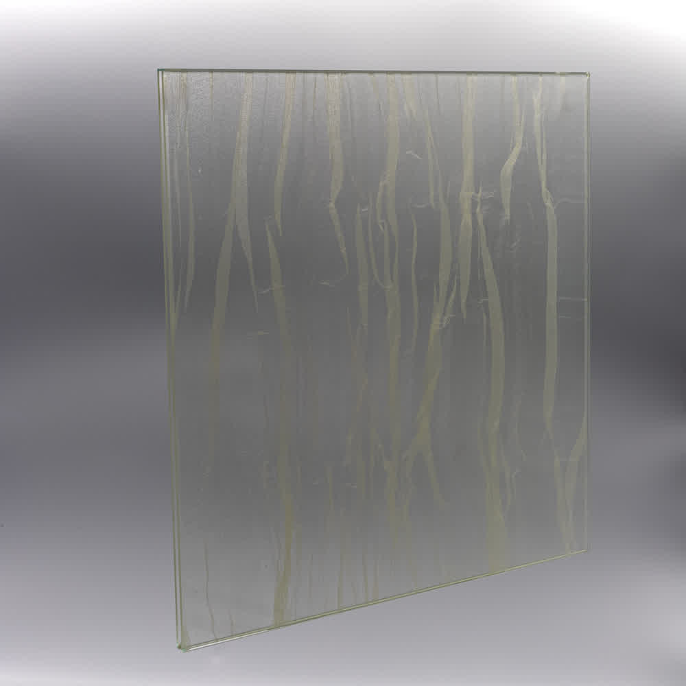 laminated glass sample with textile inside